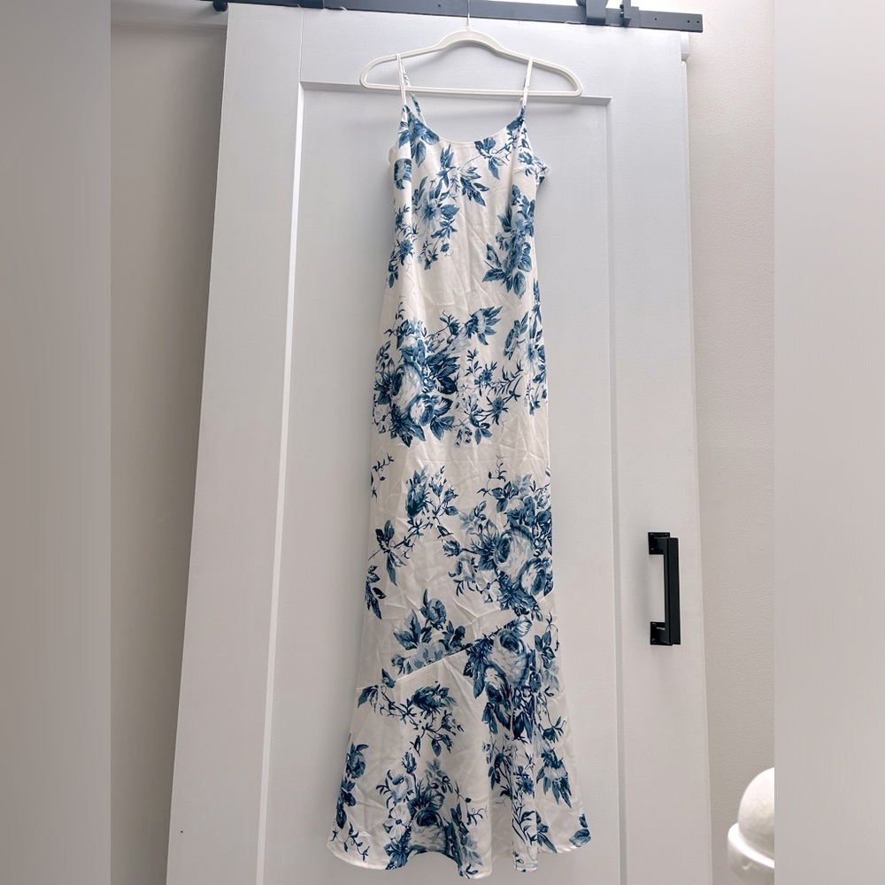 RIHOAS The Blue Floral Slip Maxi Dress